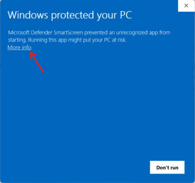 Step 2: click More info